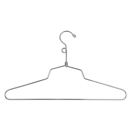 Luggage Loader SLD-14-LH Steel Blouse & Dress Hanger with Loop Hook - Chrome, 100PK LU3486842
